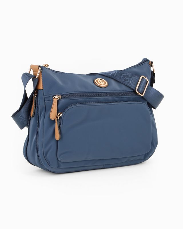 Product: JUST GOLF - Borsa blu con doppia tasca frontale, manico regolabile e cerniera ad espansione (1 of 4)