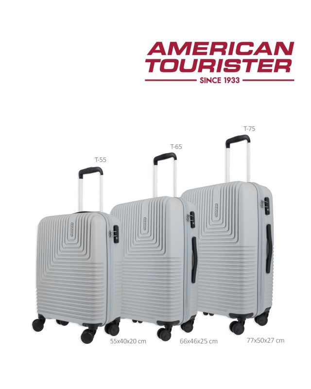 Product: AMERICAN TOURISTER - TROLLEY ARGENTO IN ABS 4 RUOTE CON COMBINAZIONE TSA (1 of 5)