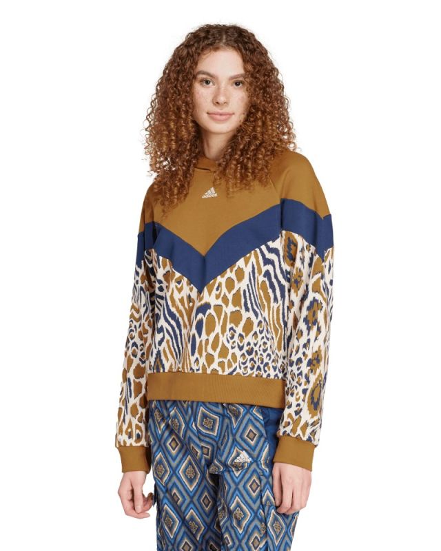 Product: ADIDAS - FELPA CON CAPPUCCIO FARM HOODIE OCRA/BLU - IV9738 (1 of 6)