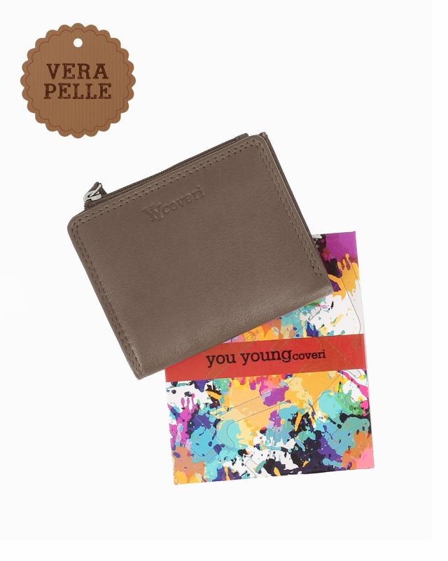 Product: YOU YOUNG COVERI - Portafoglio taupe in VERA PELLE da donna (1 of 4)