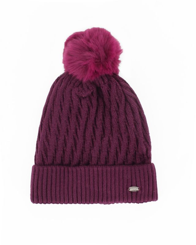Product: BRUGI - CAPPELLO BORDEAUX DA DONNA CON PON PON  -  ZH2H-6435_323 (1 of 3)