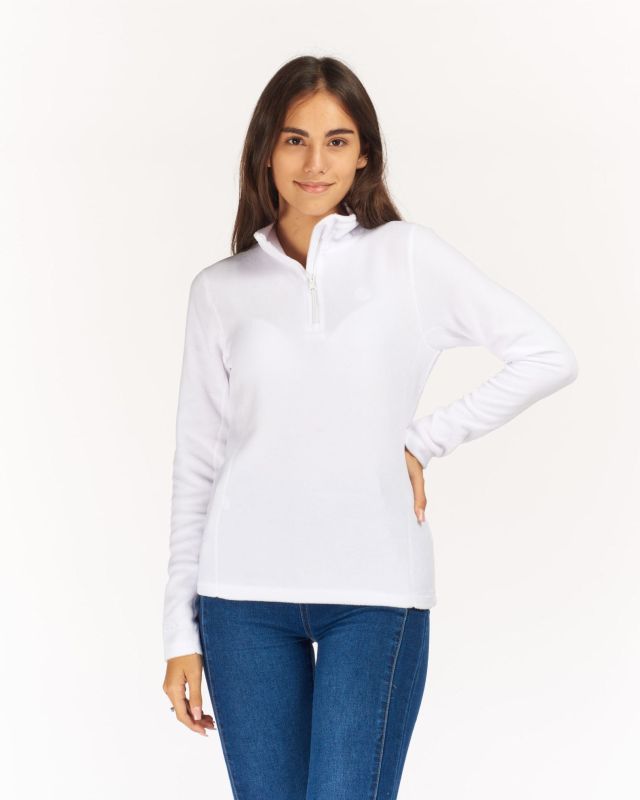 Product: ON SPIRIT - MICROPILE DONNA  MEZZA ZIP BIANCO -  VALENTINA (1 of 4)