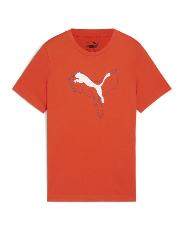 Product: PUMA - T-SHIRT JUNIOR ( 7-16 ANNI)  ARANCIONE ESSENTIAL +LOGO BIANCO - 681841-18 (1 of 2)