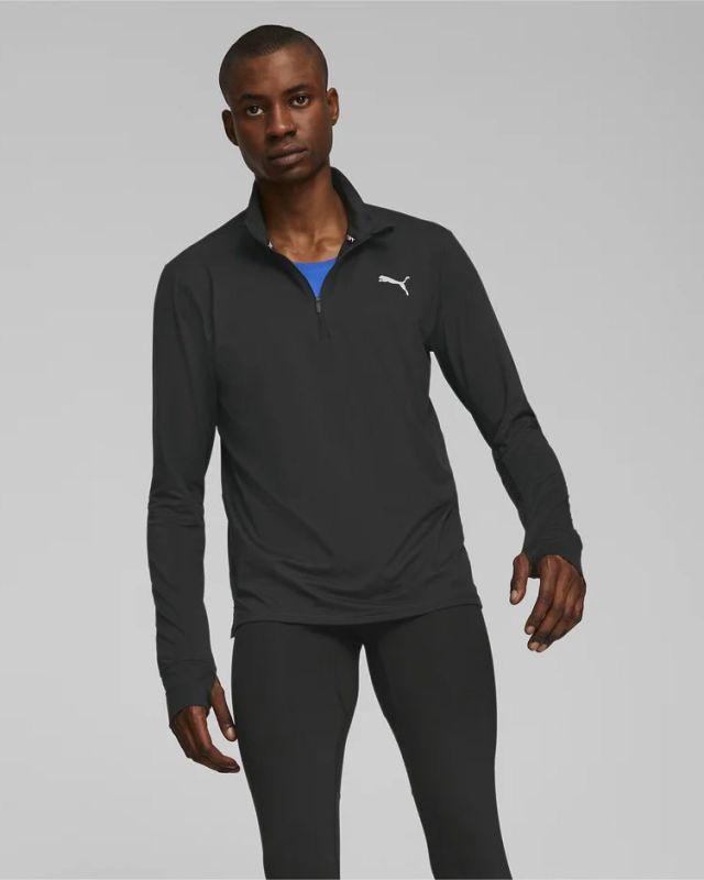 Product: T-SHIRT MM 1/2 ZIP RUN FAVORITE BLACK (1 of 7)