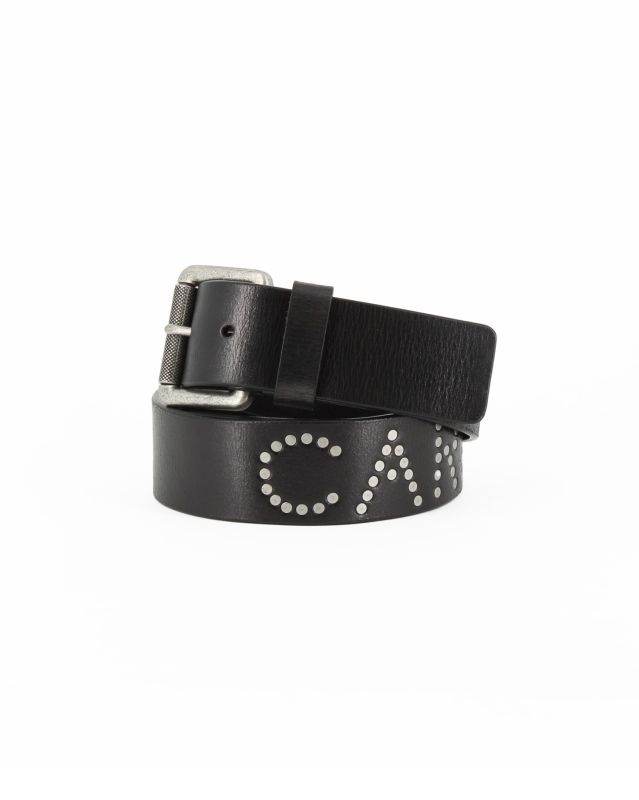 Product: CARRERA - Cinta nera in VERA PELLE da uomo con borchie (1 of 3)