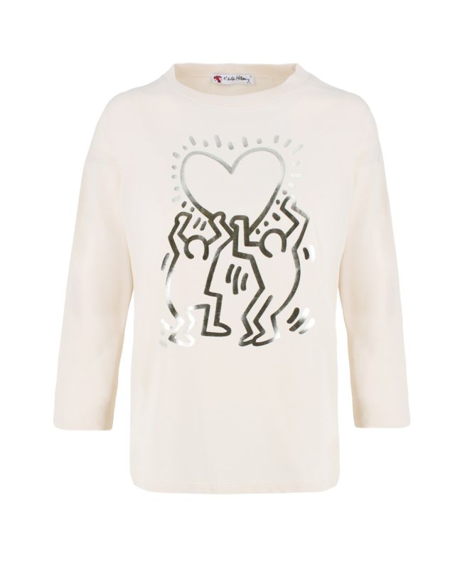 Product: KEITH HARI - DONNA TSHIRT CREMA CON MANICA 3/4 (1 of 2)
