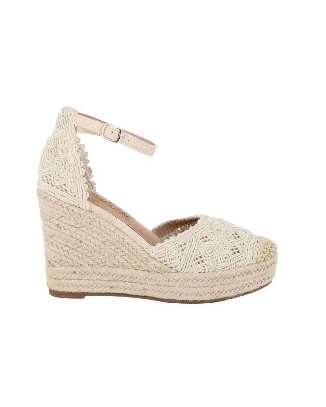 Product: MISS GLOBO - Espadrillas beige con cinturino alla caviglia, zeppa 10CM (1 of 8)