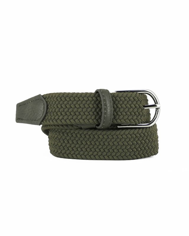 Product: NAZARENO GABRIELLI - Cinta verde militare junior, intrecciata ed elasticizzata (1 of 3)