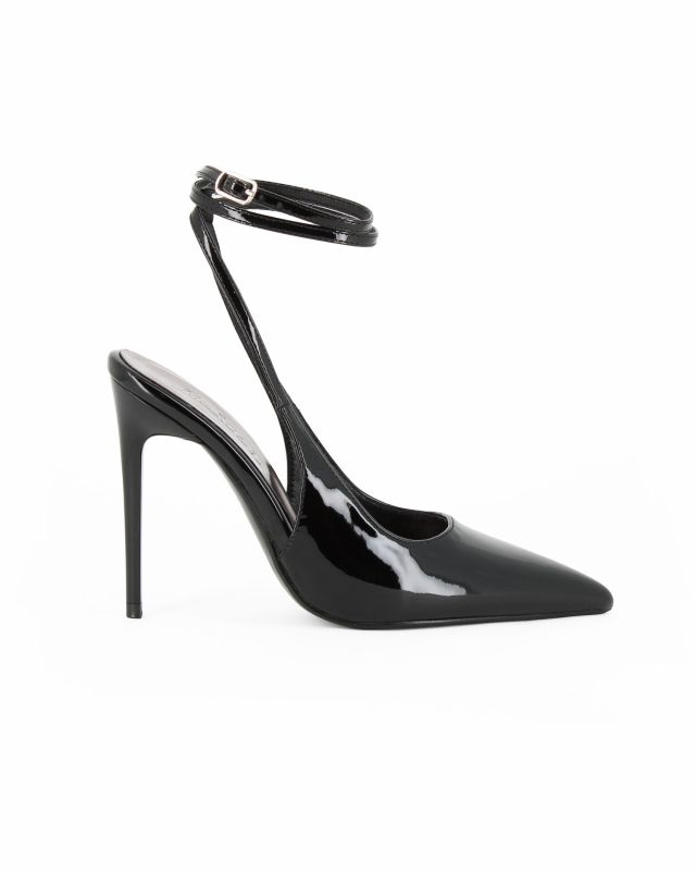 Product: MISS GLOBO - Décolleté slingback nera in vernice con cinturino alla caviglia, tacco 10CM (1 of 8)