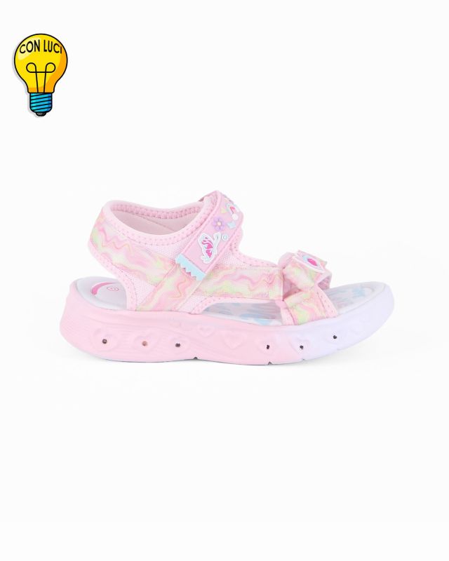 Product: MELANIA - Sandalo rosa da bambina con strappi e luci, numerata 31/36 (1 of 4)