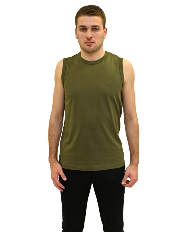 Product: KEY UP - TSHIRT SMANICATA VERDE OLIVA DA UOMO IN COTONE JERSEY (STANDARD OEKO-TEX) (1 of 4)