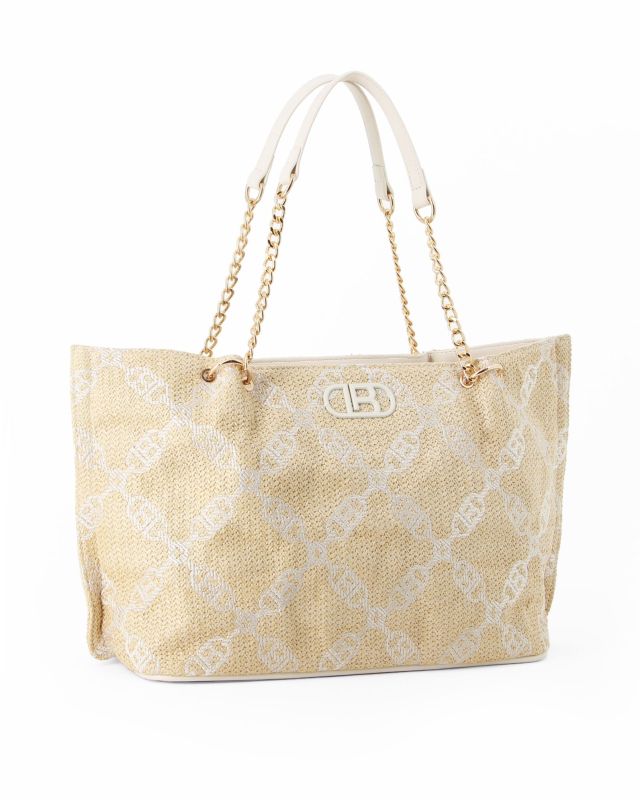 Product: LAURA BIAGIOTTI - Borsa shopping beige effetto paglia (1 of 8)