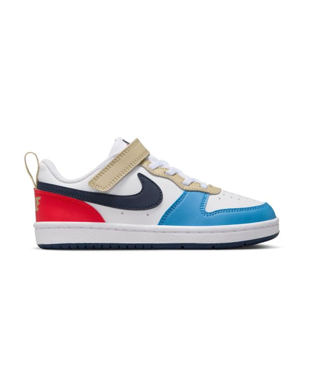 Product: NIKE - SNEAKERS KIDS COURT BOROUGH LOW RECRAFT BIANCHE CON DETTAGLI MULTICOLOR  DAL 28  AL 35,  DV5457/124 (1 of 16)
