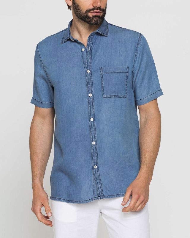 Product: CARRERA - Camicia jeans manica corta blu chiaro (1 of 3)