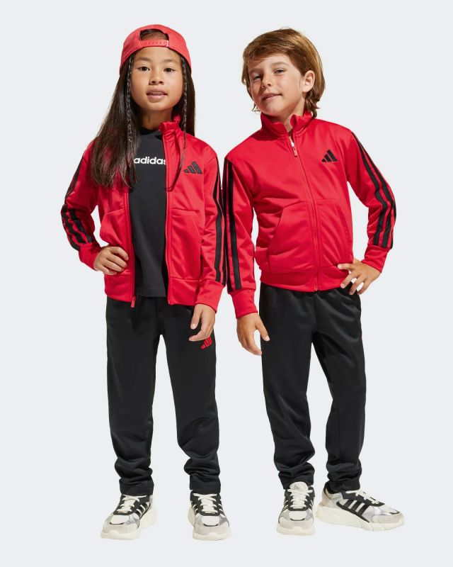 Product: ADIDAS - TUTA COMPLETA KIDS ROSSA CON 3 BANDE NERE ESSENTIALS CLIMACOOL - JE1400 (1 of 3)