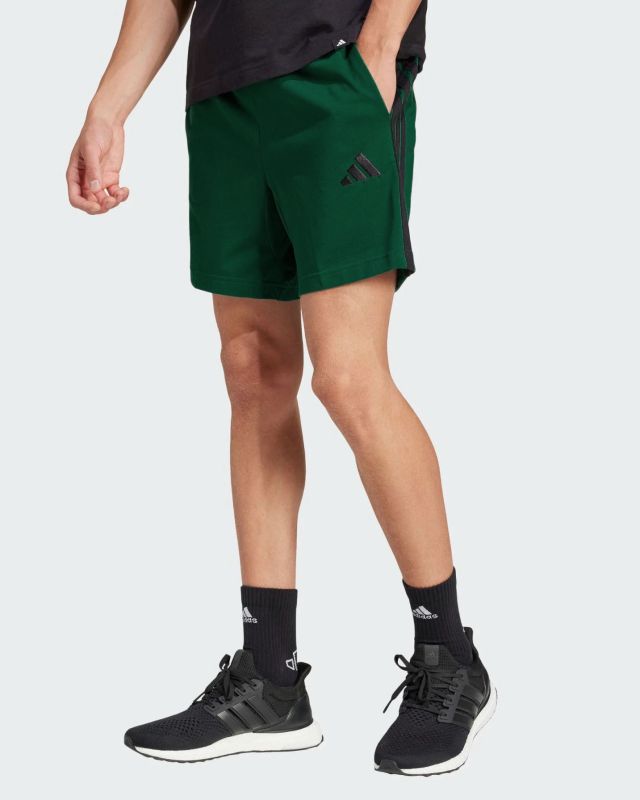 Product: ADIDAS - PANTALONCINO UOMO VERDE CON BANDE NERE SINGLE JERSEY 7 POLLICI -  JF3680 (1 of 4)