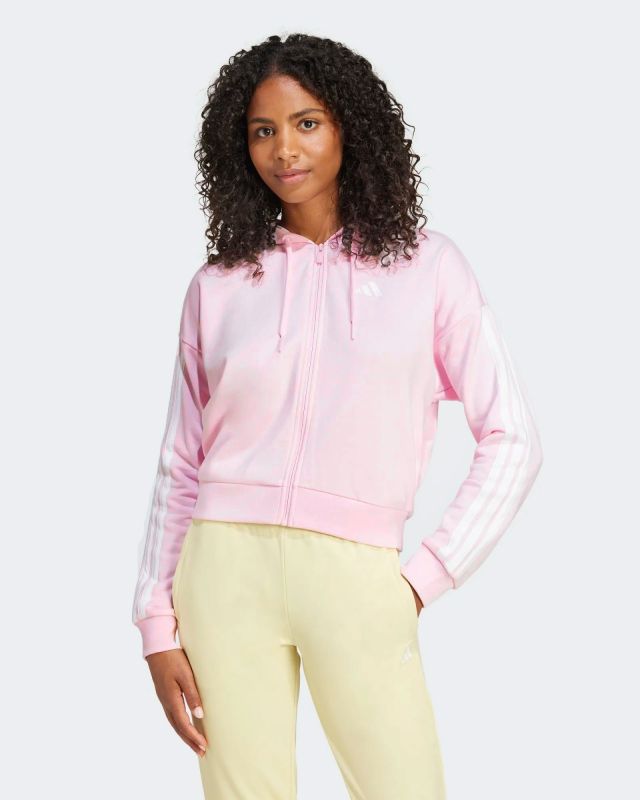 Product: ADIDAS - FELPA CON CAPPUCCIO ROSA 3S FT FZ HD DA DONNA - IS6998 (1 of 4)
