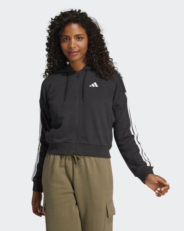 Product: ADIDAS - FELPA CON CAPPUCCIO 3S FT FZ HD NERA - JE0052 (1 of 3)