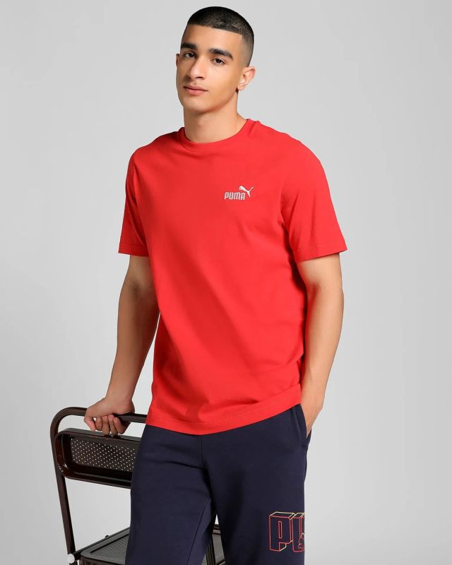 Product: PUMA - T-SHIRT ROSSA ESSENTIAL CON LOGO PICCOLO N. 1 LOGO DA UOMO, 682534-11 (1 of 8)