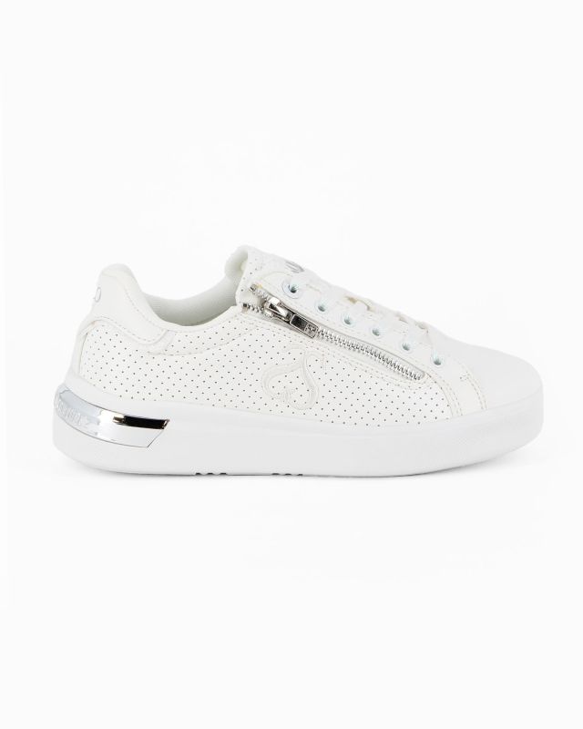 Product: SOLO SOPRANI COUTURE - Sneakers bianca traforata con lacci e zip laterale (1 of 4)