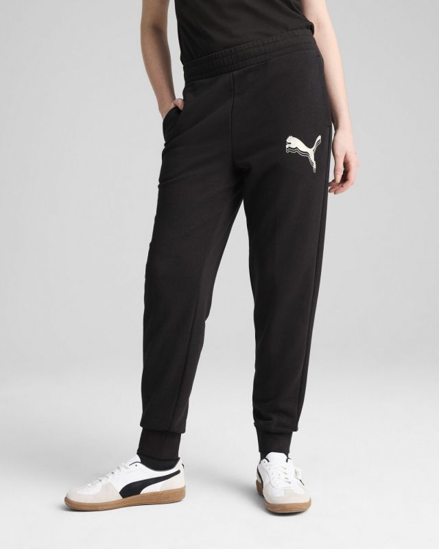 Product: PUMA - PANTALONE ESS METALLIC SWEAT TR NERO CON LOGO SILVER - 684999-01 (1 of 4)