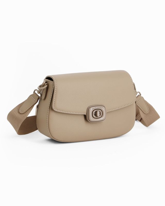 Product: DAVID JONES - Tracollina taupe con patta e chiusura a girello (1 of 4)