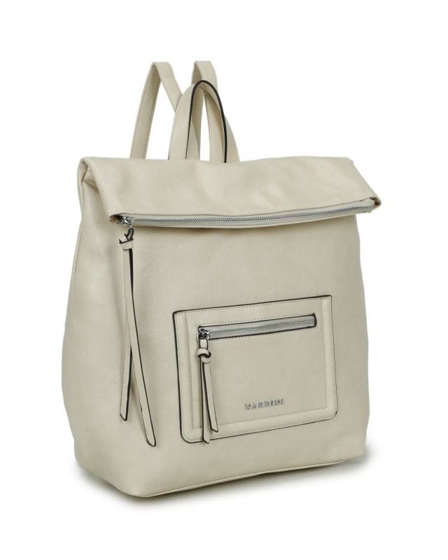 Product: NARDINI - Zaino beige con doppia tasca frontale e patta con zip (1 of 3)