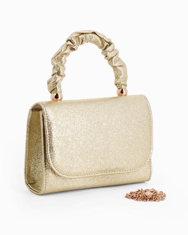 Product: DIVAS - Minibag oro con manico arricciato (1 of 4)