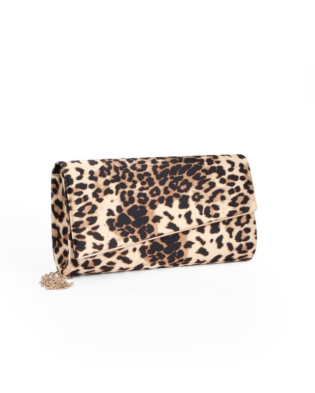 Product: MISS GLOBO - Pochette maculata in raso con patta taglio diagonale (1 of 4)