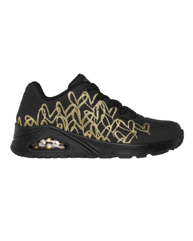 Product: SKECHERS - UNO - GOLDEN HEART - Sneakers nera con cuori oro (1 of 5)