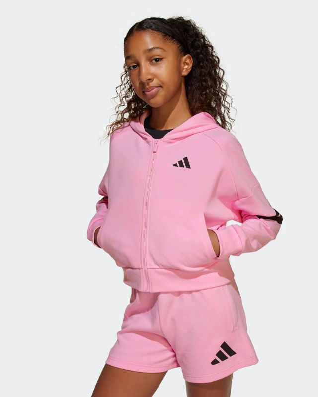 Product: ADIDAS - FELPA FULL ZIP CON CAPPUCCIO RAGAZZAROSA  FUTURE ICONS 3-STRIPES  HOODIE - JD1300 (1 of 6)