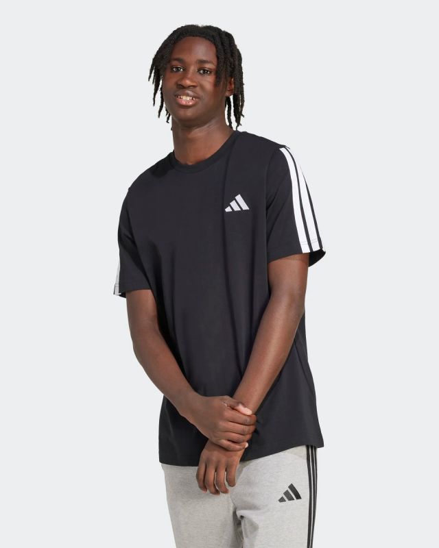 Product: ADIDAS -T-SHIRT UOMO MEZZA MANICA NERA CON BANDE BIANCHE -   JV6783 (1 of 10)