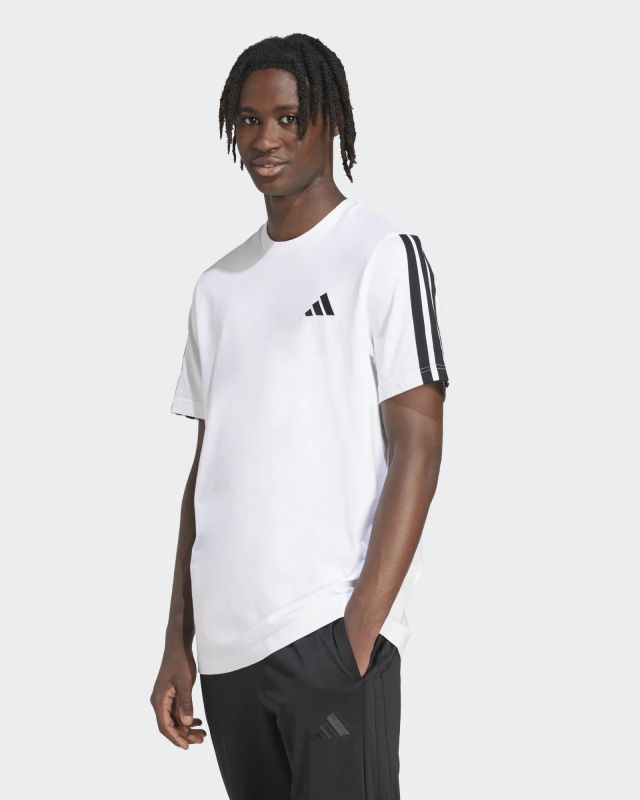 Product: ADIDAS -T-SHIRT UOMO MEZZA MANICA BIANCA CON BANDE NERE -   JV6784 (1 of 10)