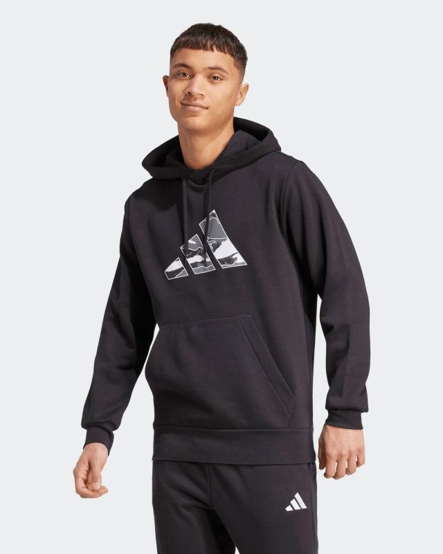 Product: ADIDAS - FELPA UOMO CON CAPPUCCIO NERA CON LOGO MIMETICO -JM6378 (1 of 6)