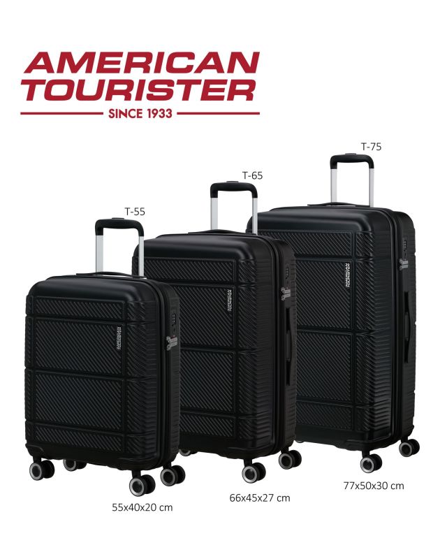 Product: AMERICAN TOURISTER - TROLLEY NERO IN ABS 4 RUOTE CON COMBINAZIONE TSA (1 of 5)