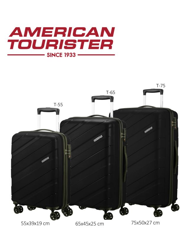 Product: AMERICAN TOURISTER - TROLLEY NERO IN ABS 4 RUOTE CON COMBINAZIONE TSA (1 of 5)