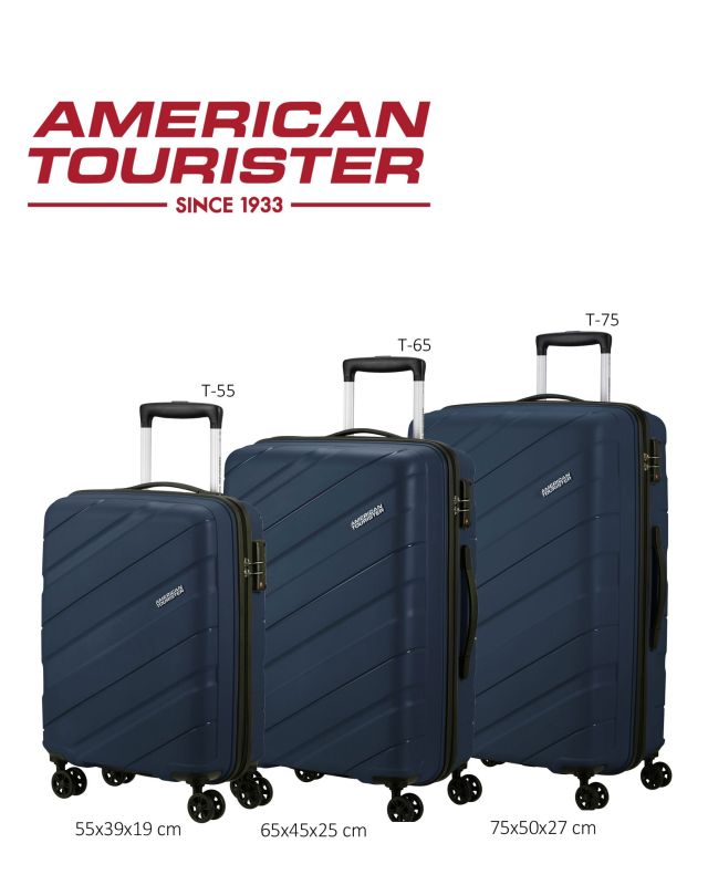 Product: AMERICAN TOURISTER - TROLLEY BLU IN ABS 4 RUOTE CON COMBINAZIONE TSA (1 of 5)