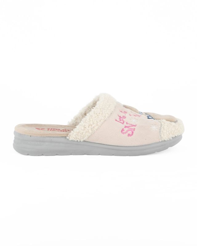Product: TIGLIO - Pantofola beige da donna con orso polare, MADE IN ITALY (1 of 4)