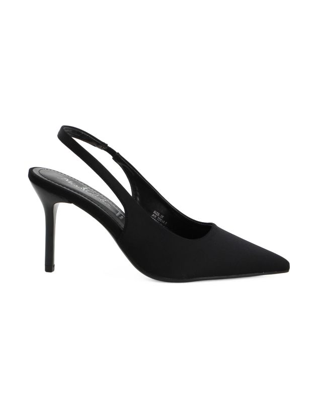 Product: MISS GLOBO - Décolleté slingback nera in lycra con sottopiede in memory foam, tacco 8CM (1 of 8)