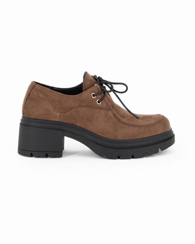 Product: MISS GLOBO - Scarpa khaki scamosciata con lacci e suola track, tacco 6CM (1 of 4)