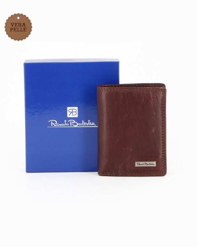Product: RENATO BALESTRA - Portafoglio testa moro in VERA PELLE da uomo con pattina e ribaltina interna (1 of 4)