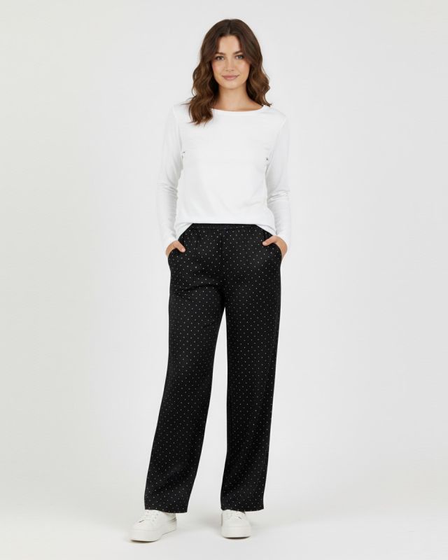 Product: BACHATA - Pantalone nero con strass da donna (1 of 5)