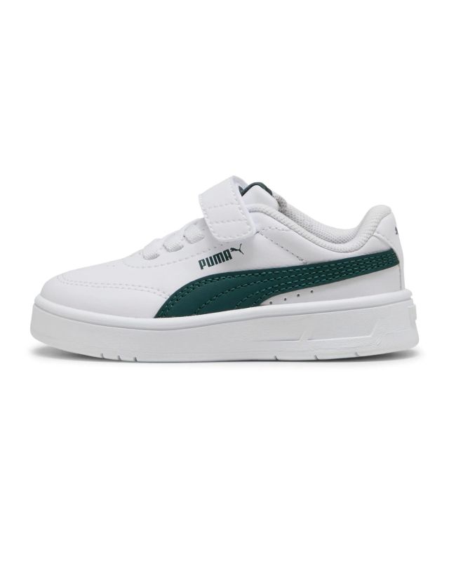 Product: PUMA - SNEAKERS KIDS BIANCA E VERDE COURT CLASSIC CLEAN TD DAL 20 AL 27,  403752-04 (1 of 6)