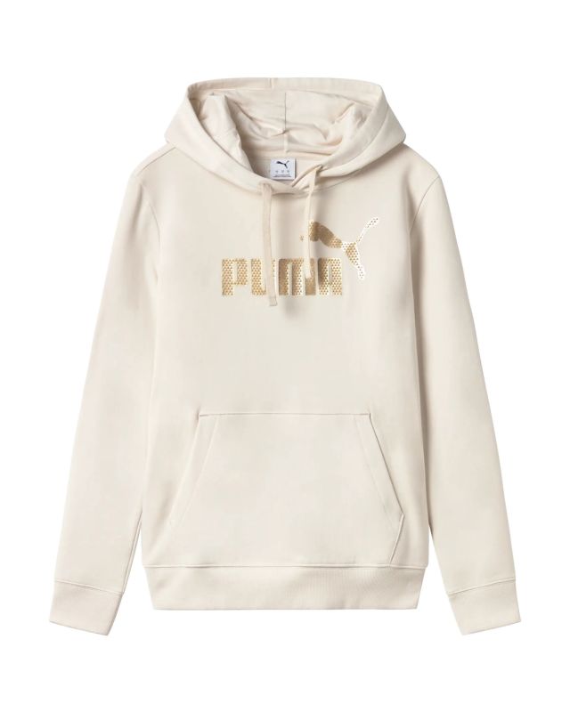 Product: PUMA - FELPA  PANNA CON CAPPUCCIO  ESSENTIAL +TEXTURED FOIL BIG LOGO DA DONNA, 692198-87 (1 of 2)