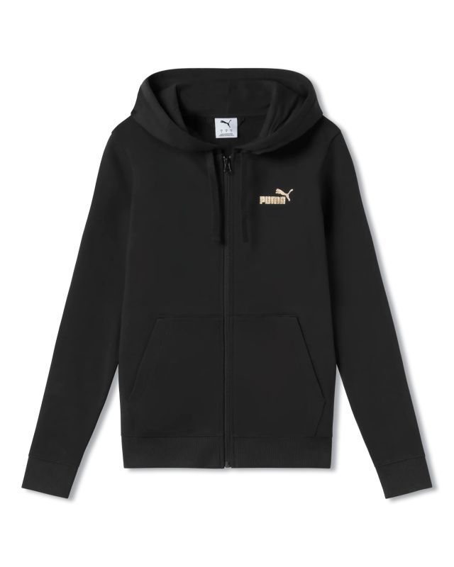 Product: PUMA - FELPA CON CAPPUCCIO NERA  FULL ZIP ESSENTIALTEXTURED FOIL - DA DONNA, 692199-01 (1 of 2)