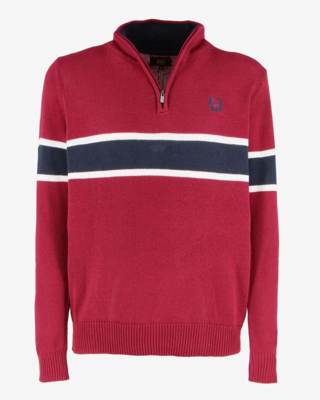 Product: GMV - MAGLIONE MEZZA ZIP BORDEAUX E BLU NOTTE DA UOMO (1 of 3)