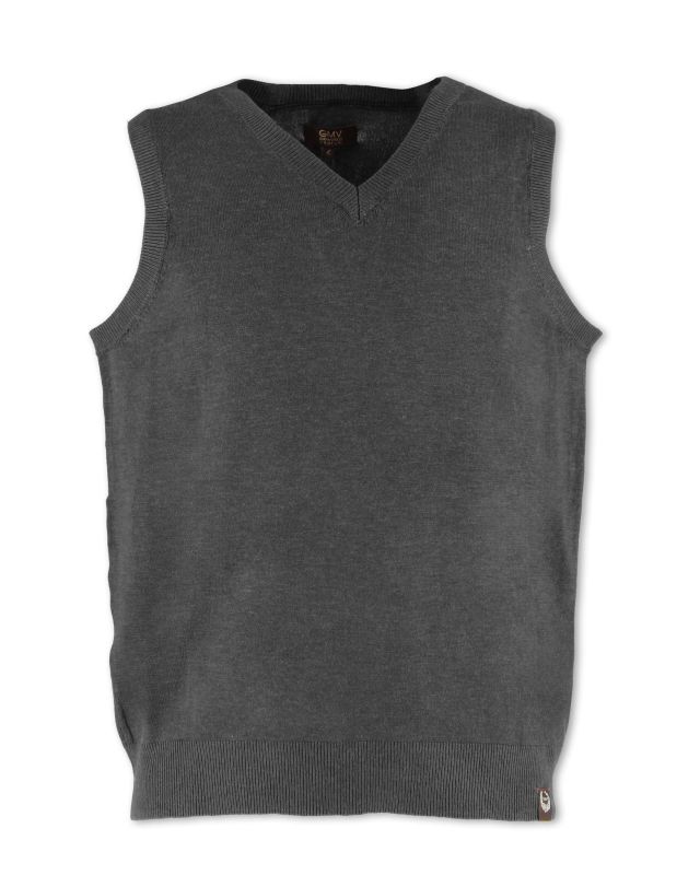 Product: GMV - GILET SMANICATO GRIGIO CON SCOLLO A V IN MAGLIA (1 of 2)