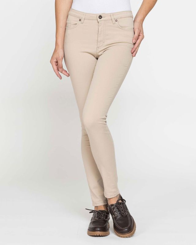 Product: CARRERA - LEGG-JEANS BEIGE DONNA 5 tasche con zip (1 of 4)