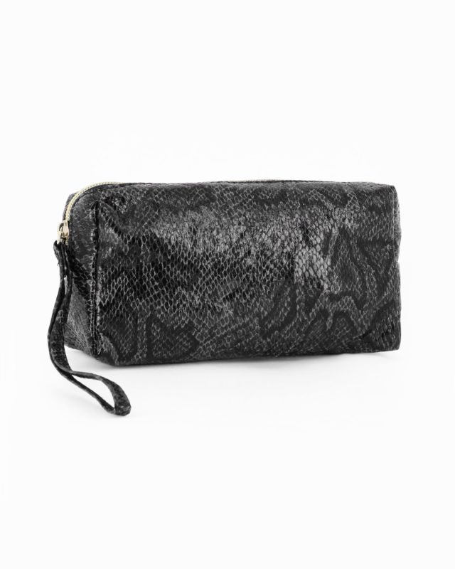 Product: NARDINI - Borsello nero pitonato con polsiera (1 of 4)
