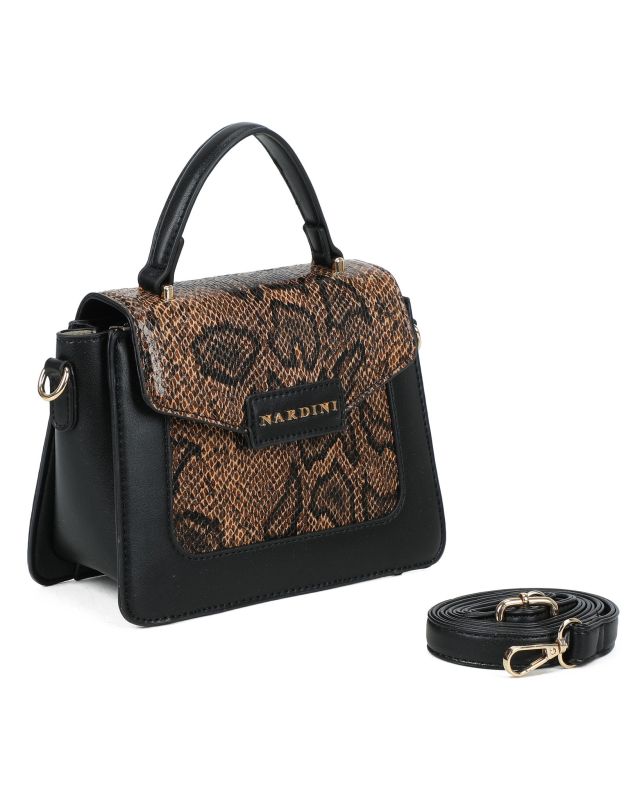 Product: NARDINI - Minibag testa moro con patta e parte frontale pitonata, tracolla removibile (1 of 3)